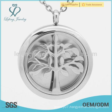 Silver tree of life perfume pendant, stainless steel aromatherapy perfume pendant
